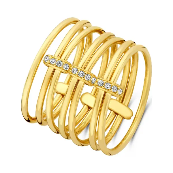 Isabel Bernard | 14 Karat 585er Gold/Zirconia Ring Damen | Cour D'Honneur | IB330107-52 thumbnail
