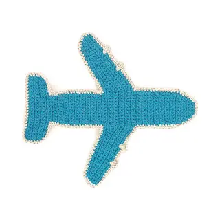 Luna-Leena Duurzaam Plat Vliegtuig Met Knisperend Geluid - Blauw - Toy 0+ - Bio Katoen - Hand Gehaakt In Nepal - Knisperdoekje - Sound - Air -