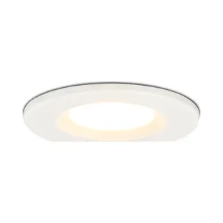 Hoftronic - Venezia Led Einbaustrahler Flach 45mm Weiß 230V - IP65 Wasserdicht - 6W 650 Lumen - 2700K Extra Warmweiß - Dimmbar Spots Für