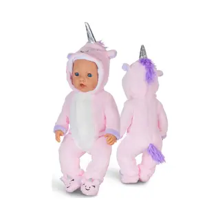 Isa's Friends Poppenkleding - Unicorn Onesie Voor Baby Born 38-43 Cm
