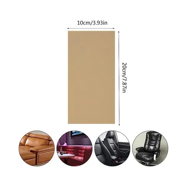 Gear3000 Gear 3000® Pu Leer Reparatie Set - Leather Repair - Leder Patch - Zelfklevende Sticker Beige thumbnail