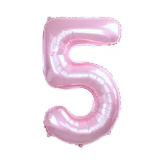 Q2P Ballon Cijfer 5 Jaar Roze Verjaardag Versiering Cijfer Helium Ballonnen Roze Feest Versiering 36 Cm Met Rietje