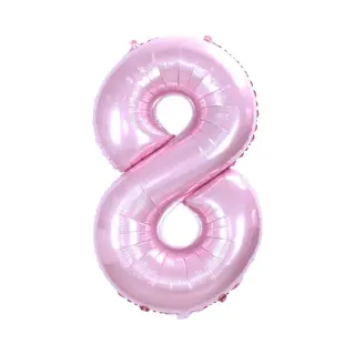 Q2P Ballon Cijfer 8 Jaar Roze Verjaardag Versiering Cijfer Helium Ballonnen Roze Feest Versiering 36 Cm Met Rietje