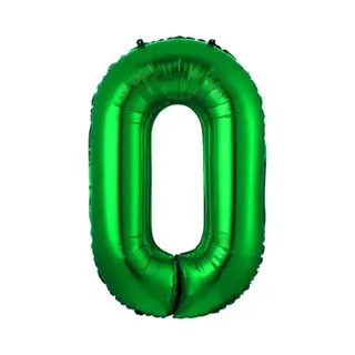 Q2P Ballon Cijfer 0 Jaar Groen Folie Ballon Verjaardag Versiering Cijfer Ballonnen Feest Versiering Met Rietje - 36Cm