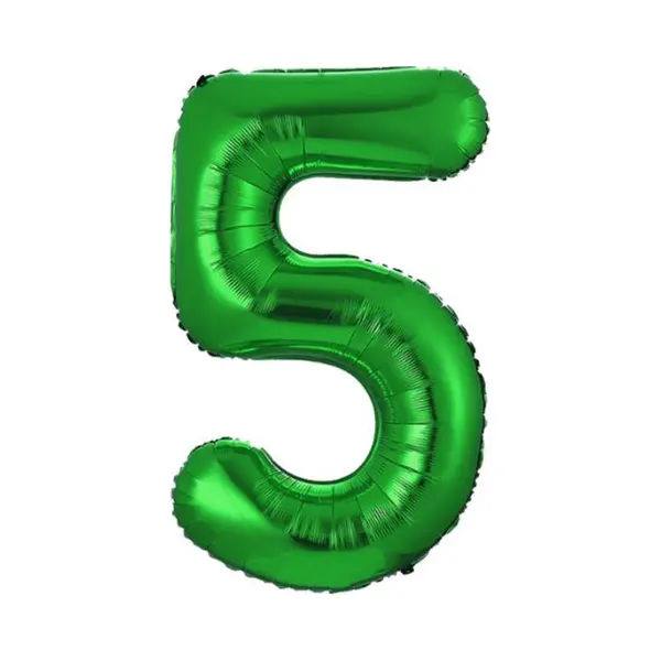 Q2P Ballon Cijfer 5 Jaar Groen Helium Ballonnen Verjaardag Versiering Cijfer Ballonnen Feest Versiering Met Rietje - 70Cm thumbnail