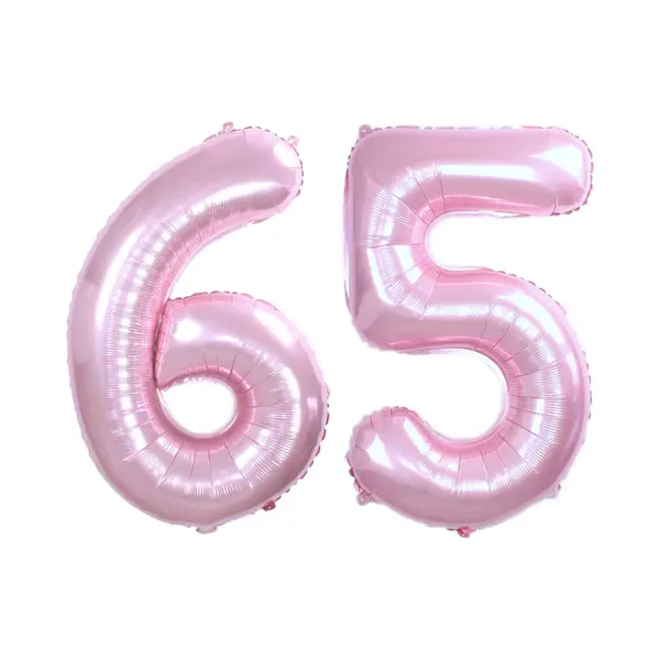 Q2P Ballon Cijfer 65 Jaar Roze Helium Ballonnen Verjaardag Versiering Cijfer Ballon Feest Versiering Met Rietje - 86Cm thumbnail