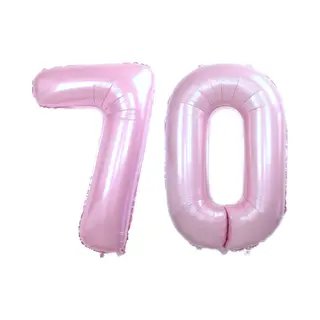Q2P Ballon Cijfer 70 Jaar Roze Helium Ballonnen Verjaardag Versiering Cijfer Ballon Feest Versiering Met Rietje - 86Cm