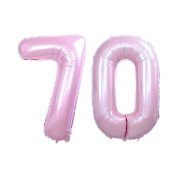 Q2P Ballon Cijfer 70 Jaar Roze Helium Ballonnen Verjaardag Versiering Cijfer Ballon Feest Versiering Met Rietje - 86Cm thumbnail