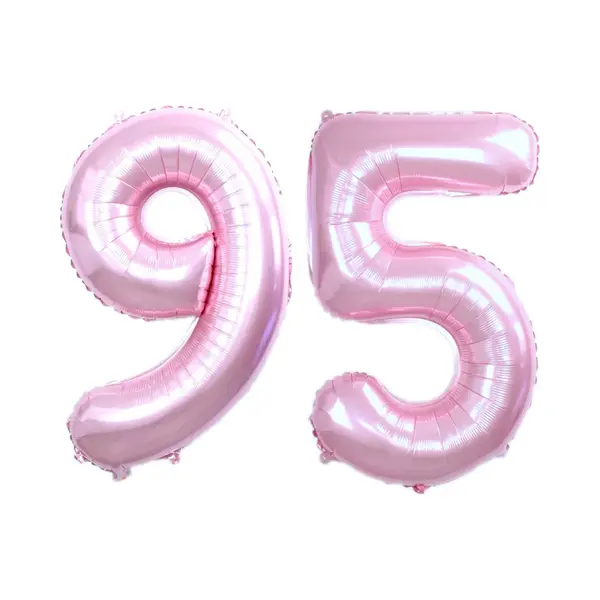 Q2P Ballon Cijfer 95 Jaar Roze Helium Ballonnen Verjaardag Versiering Cijfer Ballon Feest Versiering Met Rietje - 86Cm thumbnail