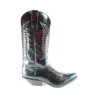 Sendra Boots 2073 Cuervo Florentic Bordeaux Dames Heren Laarzen Cowboy Western Boots Leren Zool Spitse Neus Schuine Hak Glanzend Echt Leer Maat 37