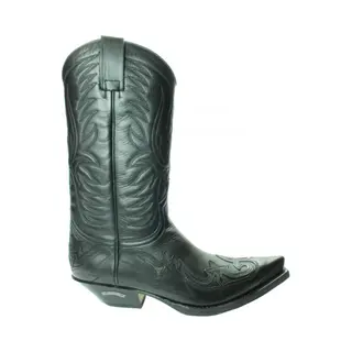 Sendra Boots 3241 Pull Oil Cuervo Zwart Heren Dames Laarzen Cowboy Western Unisex Boots Spitse Neus Lederen Zool Schuine Hak Echt Leer Maat 42
