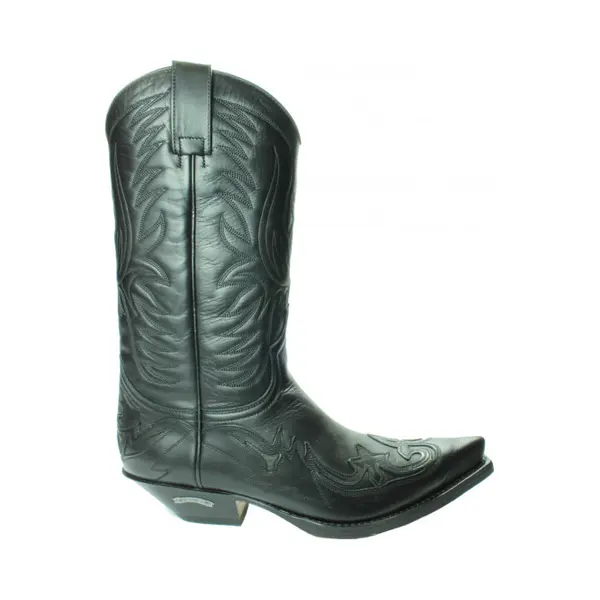 Sendra Boots 3241 Pull Oil Cuervo Zwart Heren Dames Laarzen Cowboy Western Unisex Boots Spitse Neus Lederen Zool Schuine Hak Echt Leer Maat 42 thumbnail
