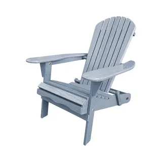 Axi Rosalie Wooden Adirondack Chair, Foldable In Grey | Garden Chair/Lounge Chair / 100% Hemlock Wood For 1 Person With Armrests And High Backrest |