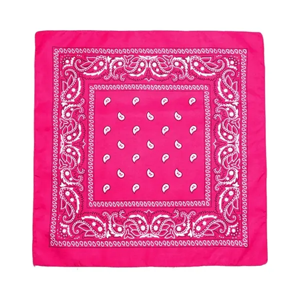 Fako Fashion - Bandana - Hoofddoek - Mondbescherming - Zakdoek - Sjaal - Paisley - Fuchsia thumbnail