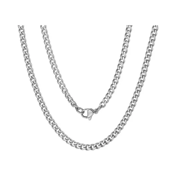 Fako Bijoux® - Schakelketting Staal - Cubaanse Schakel Ketting - Rvs - Gourmette - Cuban Link - 5mm - 50cm - Zilverkleurig thumbnail
