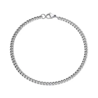 Fako Bijoux - Schakelarmband Gourmet - Cubaanse Schakel Armband - Cuban Link - Armband Staal - Rvs - 3mm - 18cm - Zilverkleurig