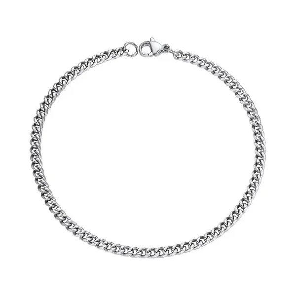 Fako Bijoux - Schakelarmband Gourmet - Cubaanse Schakel Armband - Cuban Link - Armband Staal - Rvs - 3mm - 18cm - Zilverkleurig thumbnail