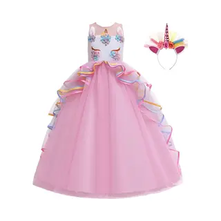 Unicorn Jurk - Het Betere Merk - Prinsessenjurk Meisje - Maat 110/116 - Eenhoorn Jurk Inclusief Diadeem - Speelgoed Meisjes