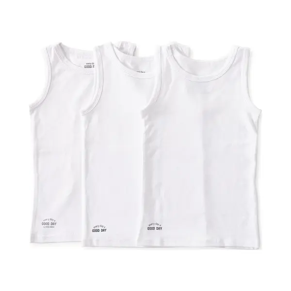 Little Label Kinder Unterhemd Jungen 170-176 (16Y) - Weiß - Uni - 3er-Pack - Bio-Baumwolle thumbnail