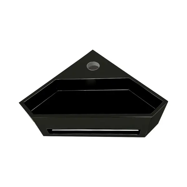 Hoekfontein Wiesbaden Julia 35x35x20cm Solid Surface Mat Zwart thumbnail