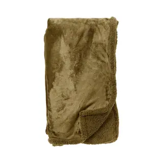 Dutch Decor - Stanley - Plaid 150x200 Cm - Fleece Deken Met Teddy En Fleece - Military Olive - Groen