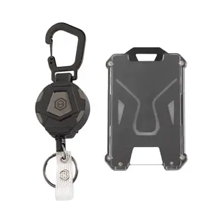 Brutix Badgehouder Met Trekkoord - Transparant - Kaarthouder - Pasjeshouder - Uittrekbare Sleutelhanger - Keycord Met Afrolmechanisme