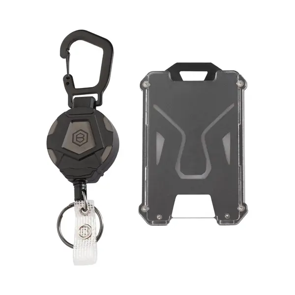 Brutix Badgehouder Met Trekkoord - Transparant - Kaarthouder - Pasjeshouder - Uittrekbare Sleutelhanger - Keycord Met Afrolmechanisme thumbnail
