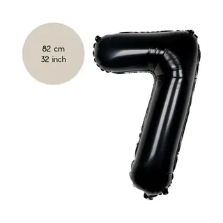 Fienosa Cijfer Ballonnen Nummer 7 - Zwart - 82 Cm - Helium Ballon - Verjaardag Ballon - Verjaardag Versiering - Leeftijd Verjaardag -
