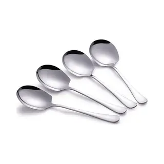 Alheco 4 Opscheplepels - Groentelepel - Aardappellepel - Serveerlepel - Zilver