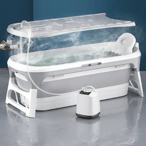 Livista® - Opvouwbaar Bad - Stoombad Grijs - Zitbad - Incl. Stoommachine T.w.v. €40! - Inklapbaar - Bath Bucket - 152 Cm Lang - Xl - Incl. thumbnail