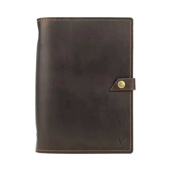 Vultera Roald Refillable A5 Leather Notebook With 6 Ring Binder | Travel Diary & Diary Made Of Genuine Cowhide Leather thumbnail