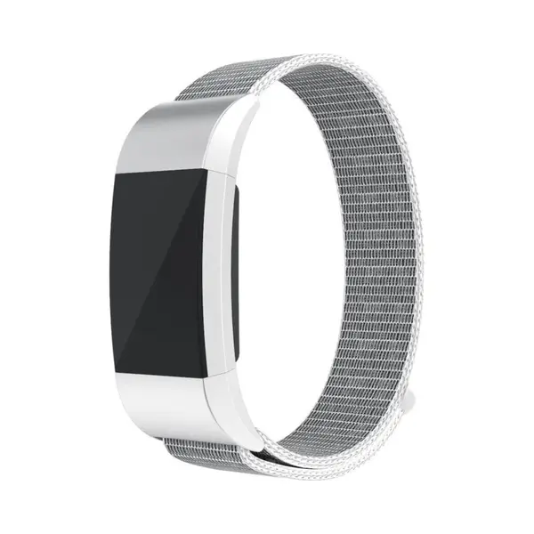 Nylon Smartwatch Bandje - Geschikt Voor Fitbit Charge 2 Nylon Bandje - Zeeschelp - Strap-it Horlogeband / Polsband / Armband thumbnail