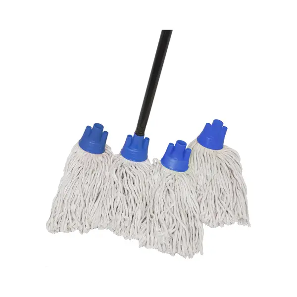 Maus Spaanse Mop Met Steel - 4 Dweilen Blauw - 1 Dweilstok - Gerecycled Katoen - Eu Product thumbnail
