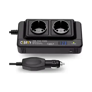 Clerby Auto Omvormer 230V - 2x Stopcontact - 4x Usb - Spanningsomvormer