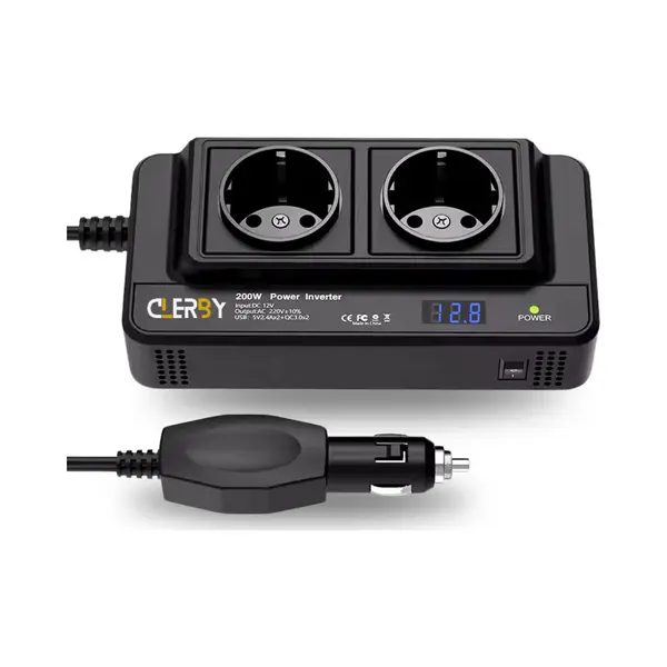 Clerby Auto Omvormer 230V - 2x Stopcontact - 4x Usb - Spanningsomvormer thumbnail