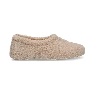 Manfield Beigefarbene Teddy-Pantoffeln