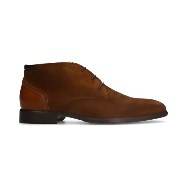 Van Lier Cognacfarbene Schnürboots Aus Veloursleder thumbnail
