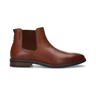 Van Lier Cognacfarbene Chelsea Boots Aus Leder