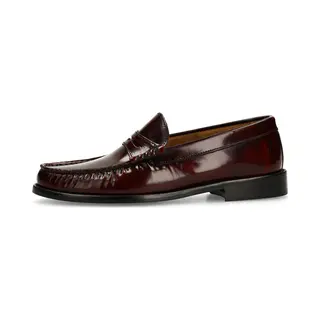 Manfield Bordeauxrote Leder-Loafer
