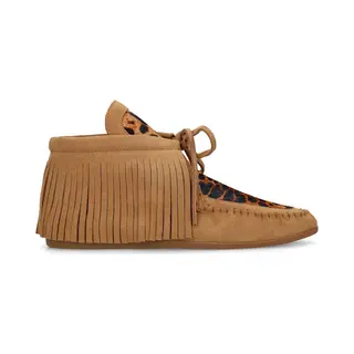 Manfield Cognacfarbene Velourslederschuhe