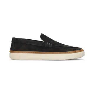 No Stress Dunkelblaue Veloursleder-Loafer