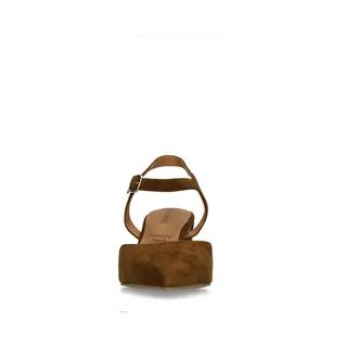 No Stress Braune Slingbackpumps Aus Veloursleder