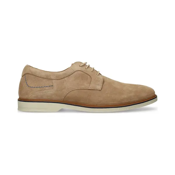 No Stress Beigefarbene Veloursleder-Schnürschuhe thumbnail