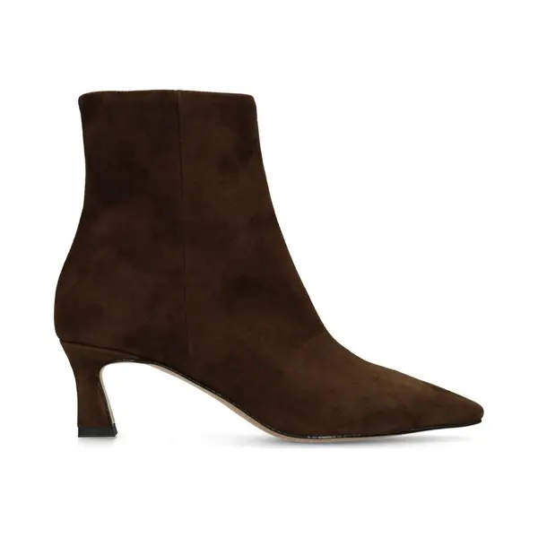 Manfield Braune Veloursleder-Stiefeletten Mit Absatz thumbnail