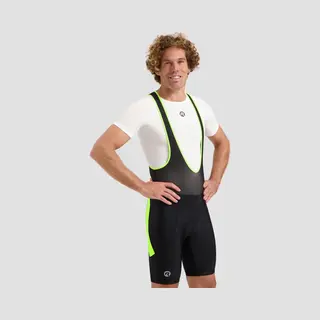 Rogelli Core Fietsbroek Heren - Met Zeem En Bretels - Wielrenbroek - Zwart/Fluor - Maat 5XL