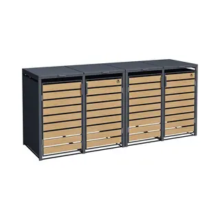 4gardenz® Premium Kliko Ombouw 4 Kliko's - Containerombouw Weerbestendig - Houtlook