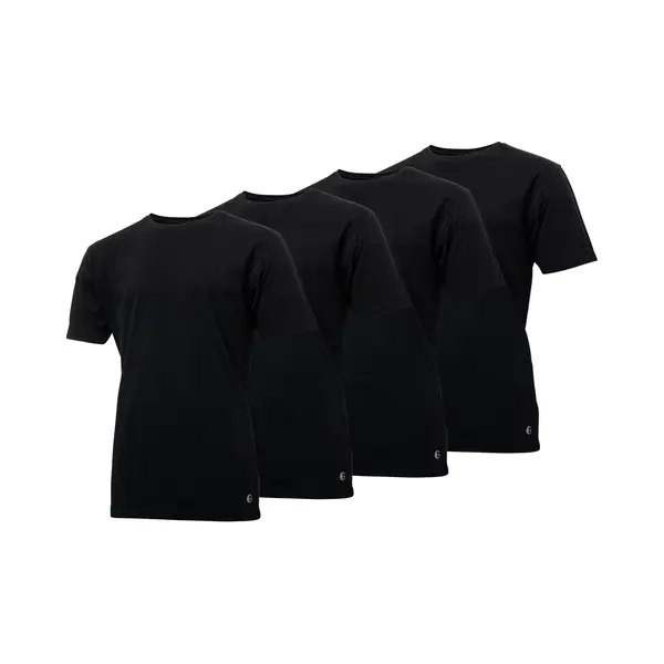 Gentlemen - 4-pak Heren T-shirts Longfit ( Extra Lang ) - Voorgekrompen - 100% Katoen - Ronde Hals - Zwart - Maat Xl thumbnail