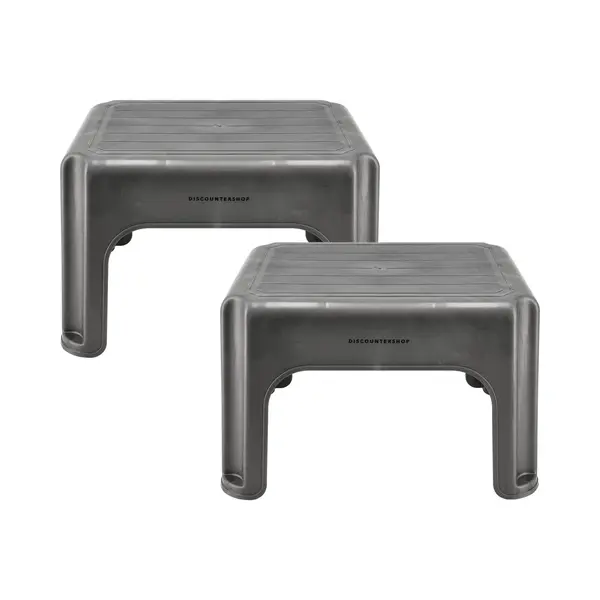 discountershop Opstapkrukje Set Van 2 – Antislip Opstapje Volwassenen & Kinderen – 120 Kg Belastbaar – Kunststof Krukje Voor Keuken, Badkamer, Caravan, Camper thumbnail