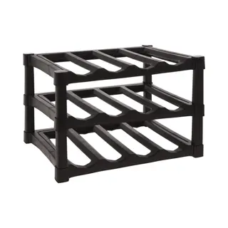 Koopman Weinregal Flaschenständer Flaschenregal Braun Kunststoff 2 Er Set, 2-tlg., Passend Für 24 Flaschen, Schwarz, Kunststoff, Leicht