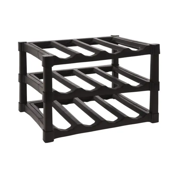 Koopman Weinregal Flaschenständer Flaschenregal Braun Kunststoff 2 Er Set, 2-tlg., Passend Für 24 Flaschen, Schwarz, Kunststoff, Leicht thumbnail